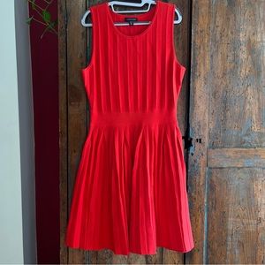 Saks Fifth Avenue Orange Knit Fit & Flare Dress